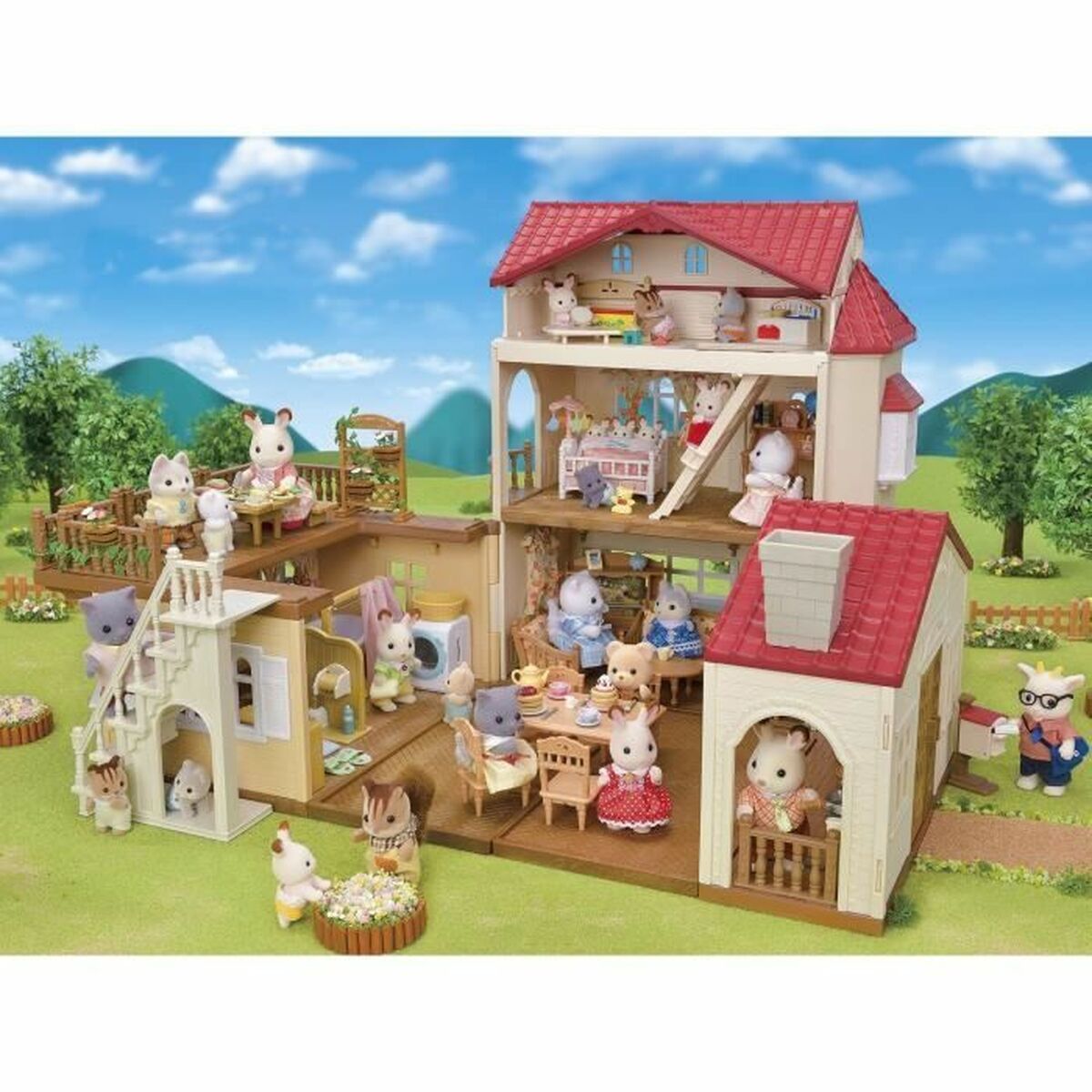 Playset Sylvanian Families Red Roof Country Home Casa de Miniatura Coelho