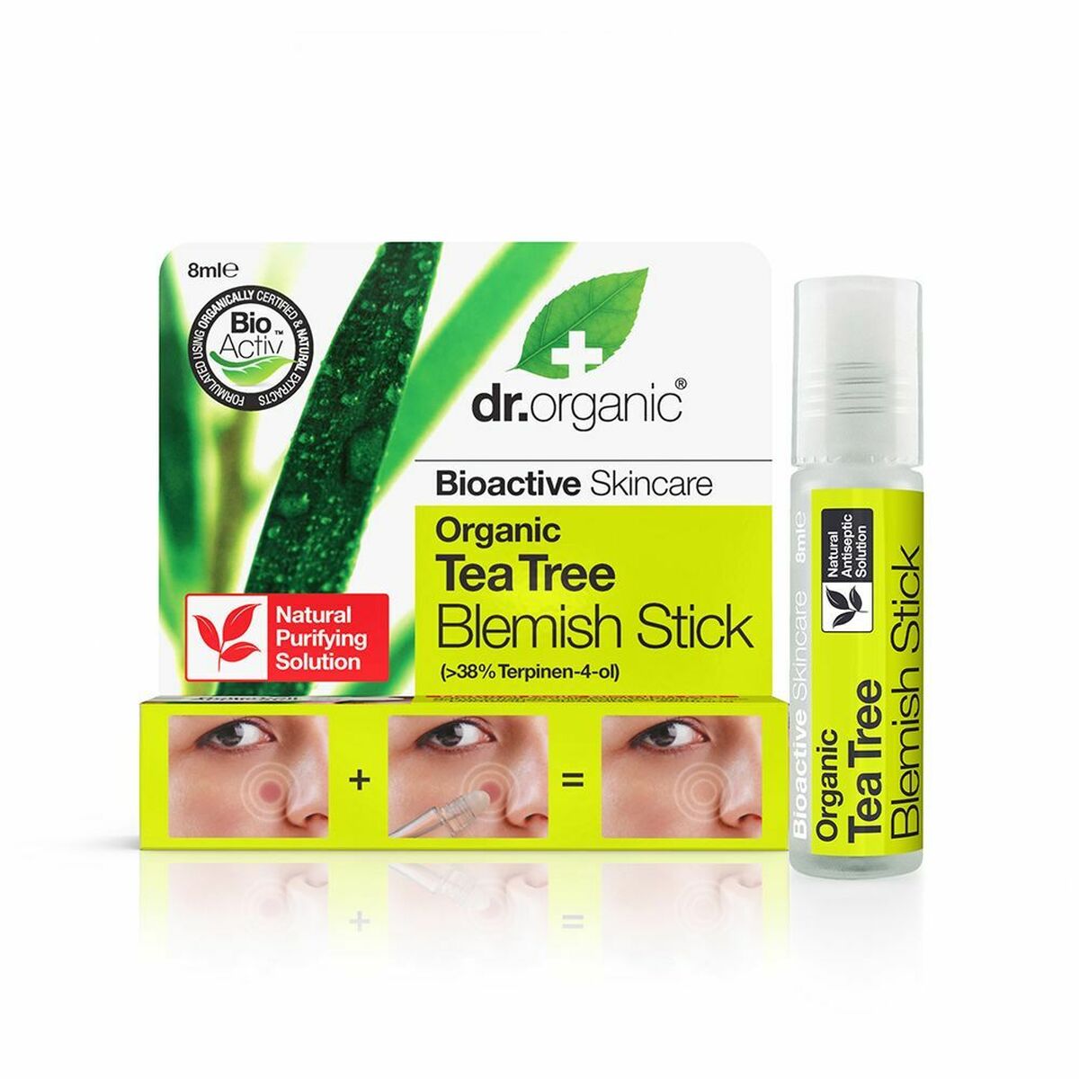 Tratamiento para el acné Dr.Organic DR00140 Roll-On Árbol de té 8 ml