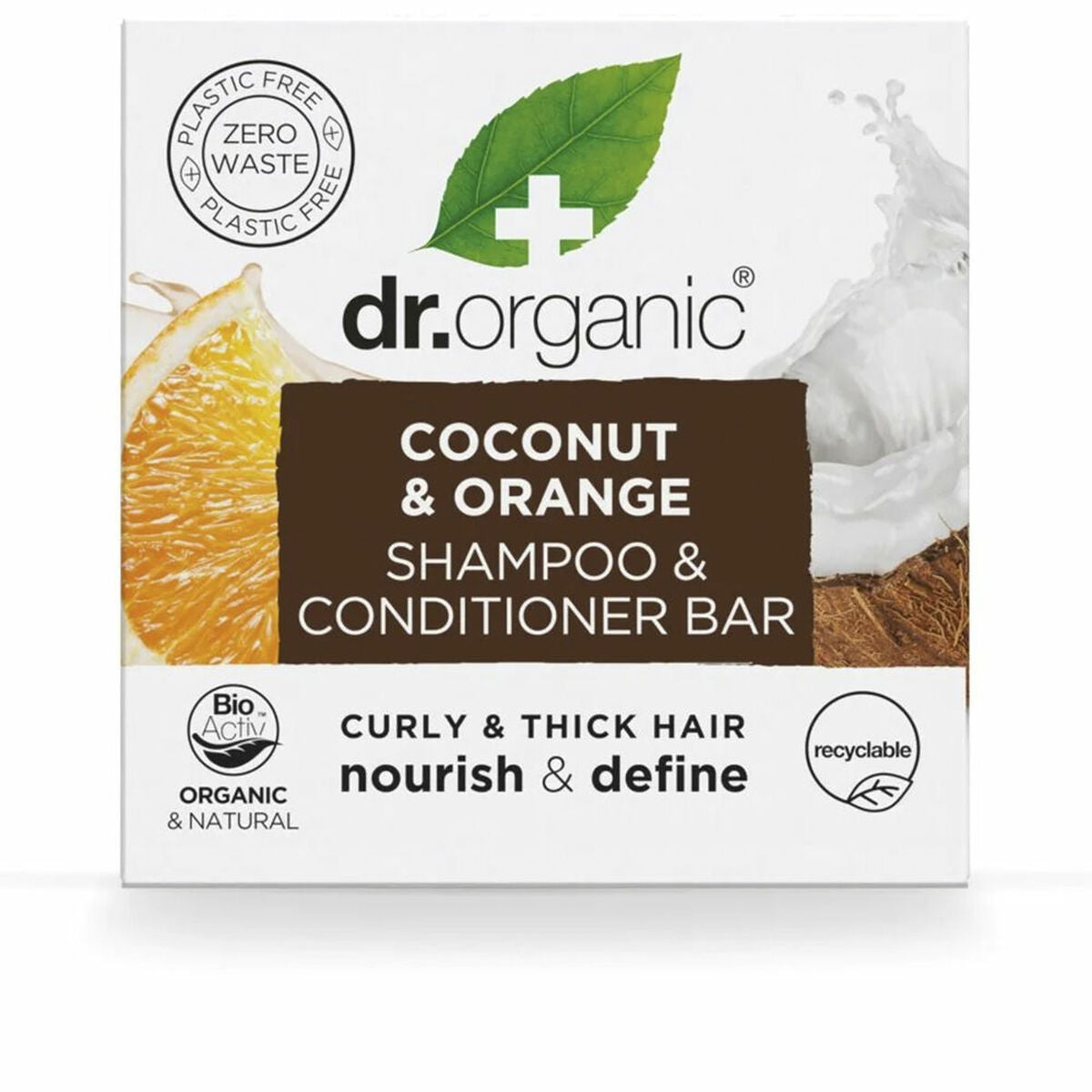 Dr. Organic Coconut and Orange 2-in-1 Shampoo and Conditioner 75g Solid