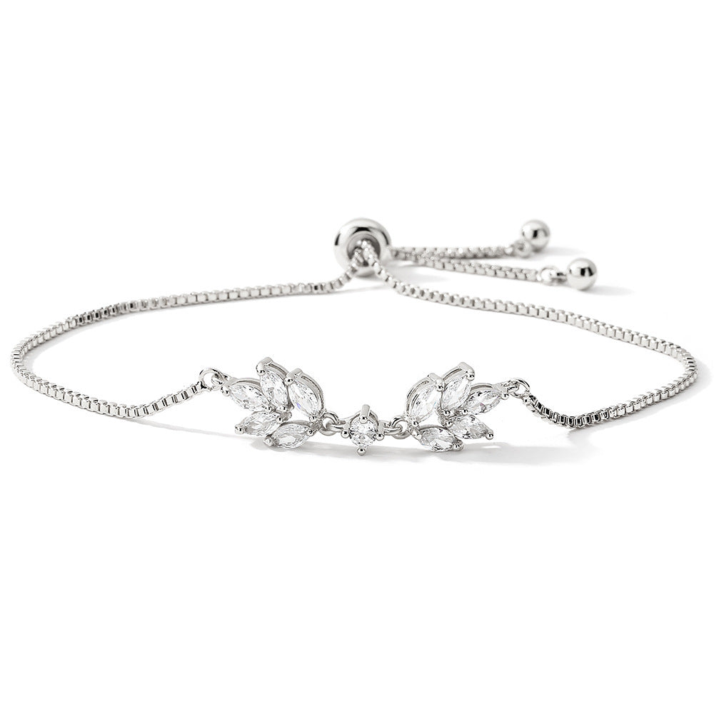 Pulseira Lux Leaf com Zircónias
