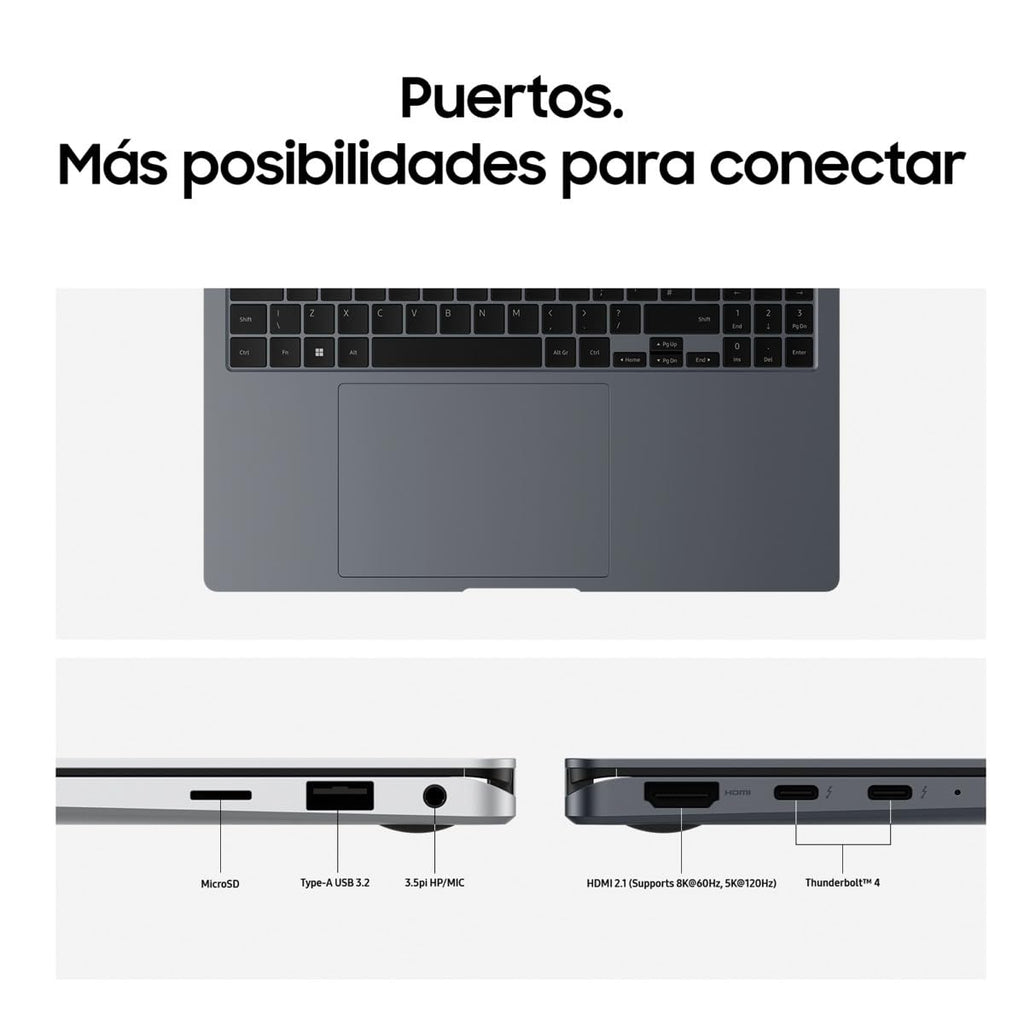 Samsung Galaxy Book4 Pro 360, Convertible Laptop 16" HDR, Touch and S Pen, Intel Core Ultra 7-155H, 16GB RAM, 1TB SSD, Intel ARC Graphics, Windows 11 Home, Grey, Spanish QWERTY Keyboard