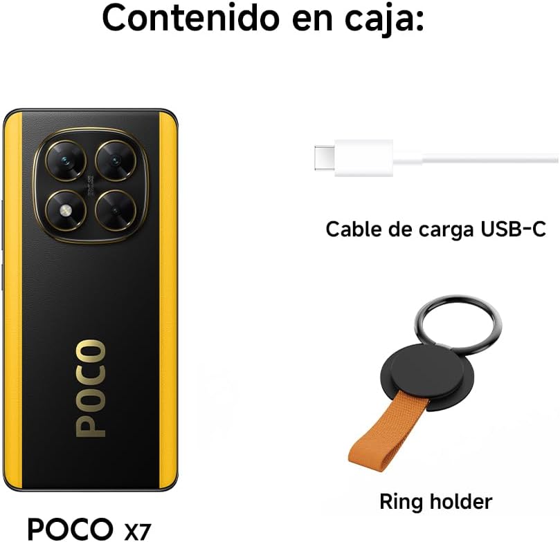 XIAOMI POCO X7 - Smartphone de 12+512GB, Pantalla CrystalRes 1.5K AMOLED Curva, MediaTek Dimensity 7300-Ultra, Cámara de 50 MP, Carga Turbo de 45W, Cargador no Incluido, Plata (Versión ES)