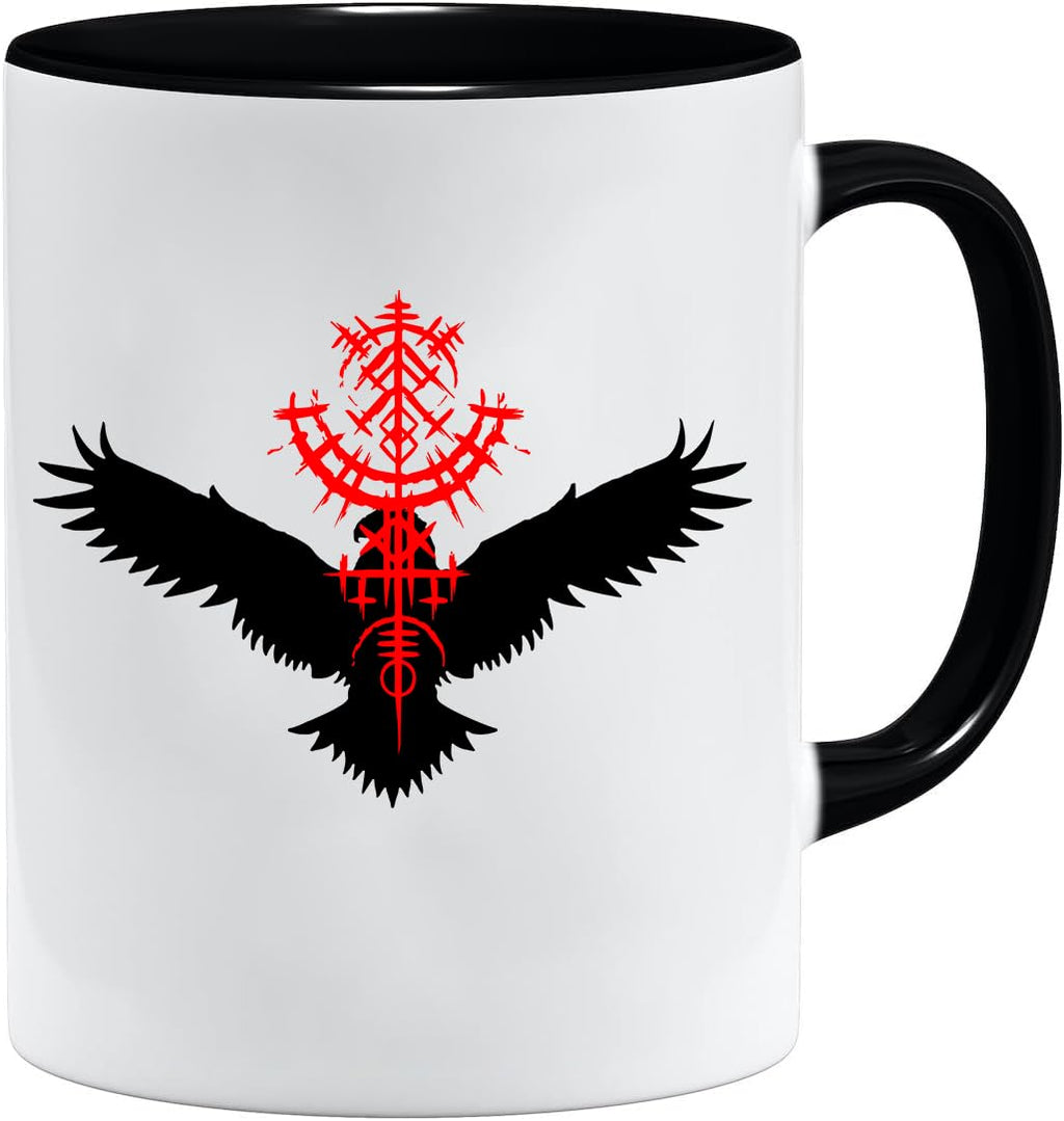 Jungle Mug Caneca Viking nórdica | Caneca de presente para homens idosos, pai, avô, caneca de café, design viking, design de caveira e martelo de Thors (VIKING022)
