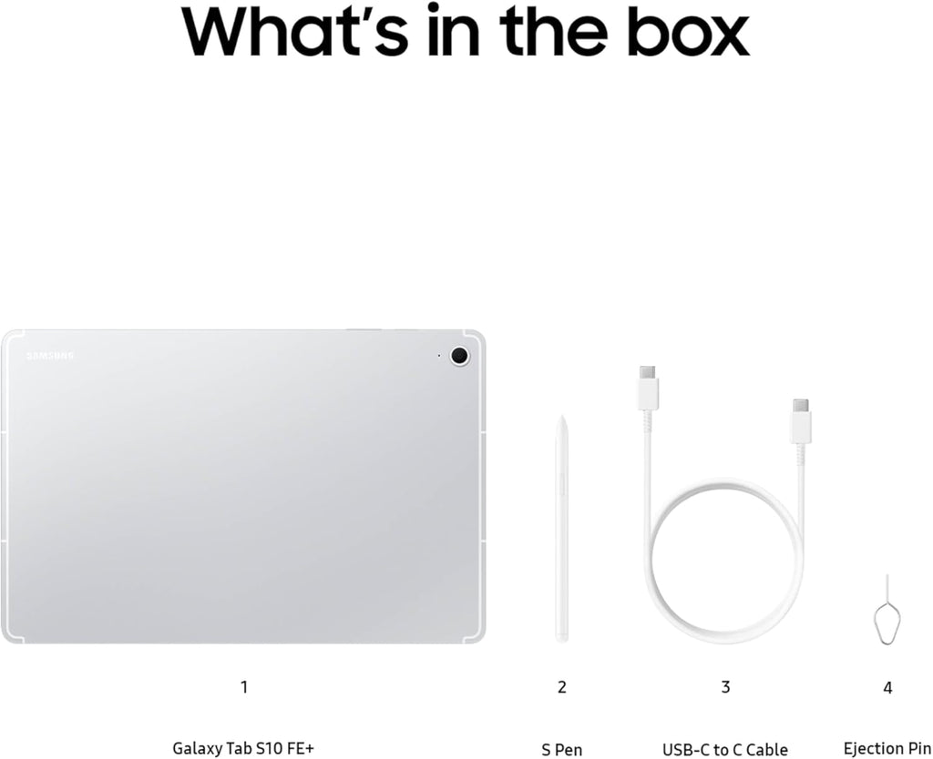 SAMSUNG Galaxy Tab S10 FE+ 13.1” 128GB WiFi Android Tablet, Large Display, Long Battery Life, Exynos 1580 Processor, IP68, Water-Resistant, 90 Hz Refresh, S Pen for Note-Taking, US Version, Silver