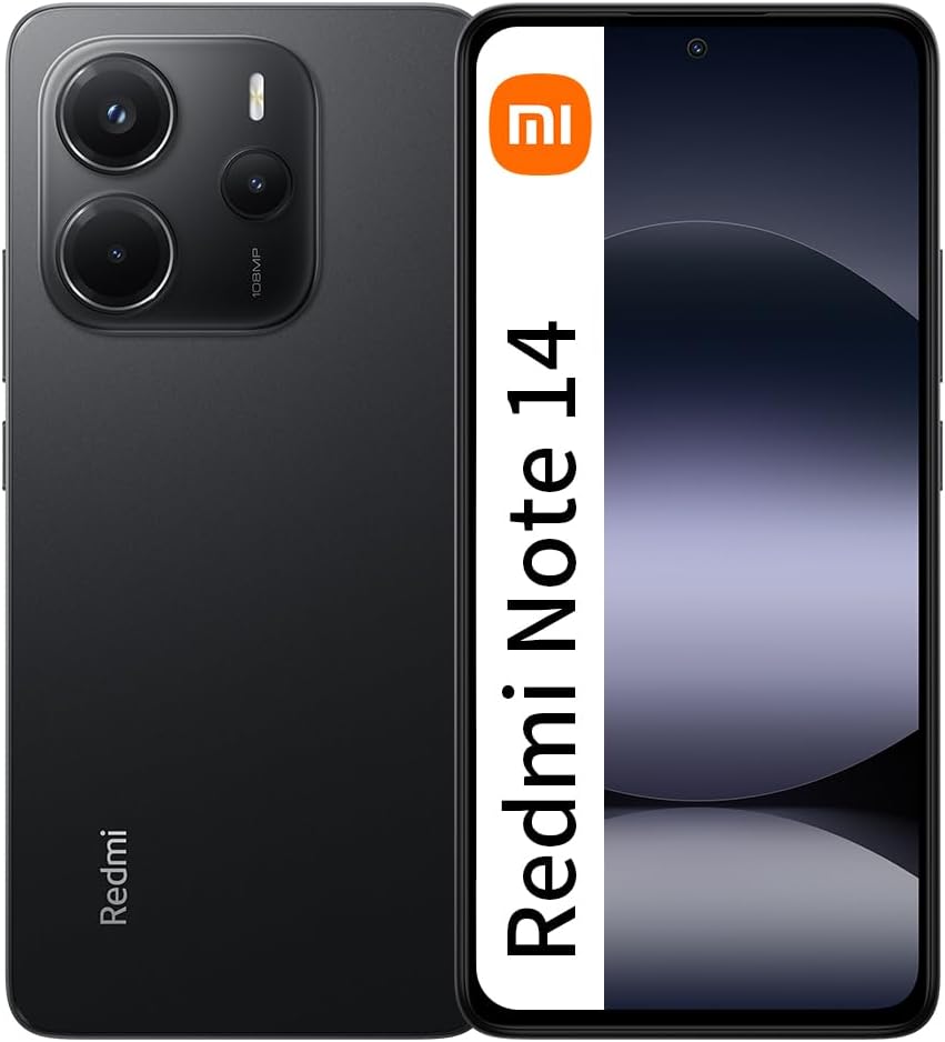 XIAOMI Red Rice Note 14 4G NFC 8GB + 256gb versión Global del teléfono Inteligente 6.67 Pulgadas amoled 120hz 108mp 5500mah Carga rápida Negra (sin Cargador)