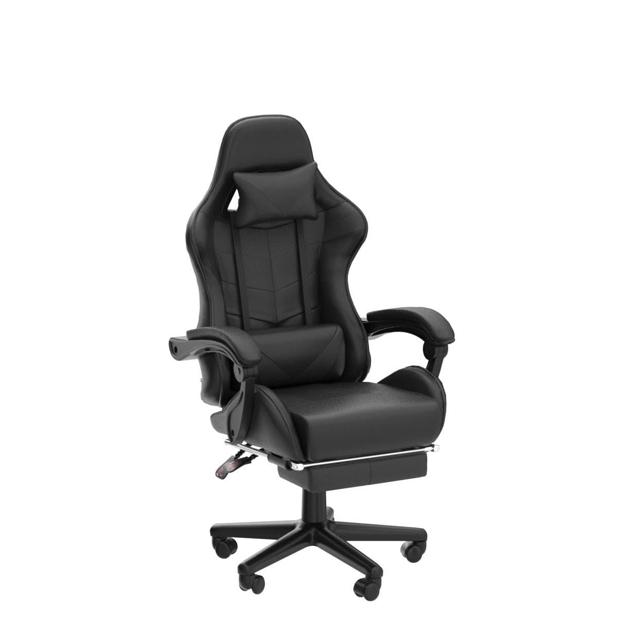 Silla gamer Soontrans con masajeador, reposapiés y reposacabezas, ergonómica, cojín de masaje lumbar, transmisión en vivo de YouTube y PlayStation (azul) 