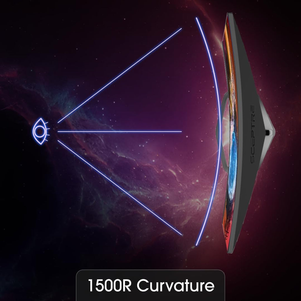 Sceptre New Curved 24.5-inch Gaming Monitor up to 240Hz 1080p R1500 1ms DisplayPort x2 HDMI x2 Blue Light Shift Build-in Speakers, Machine Black 2025 (C255B-FWT240 Series)