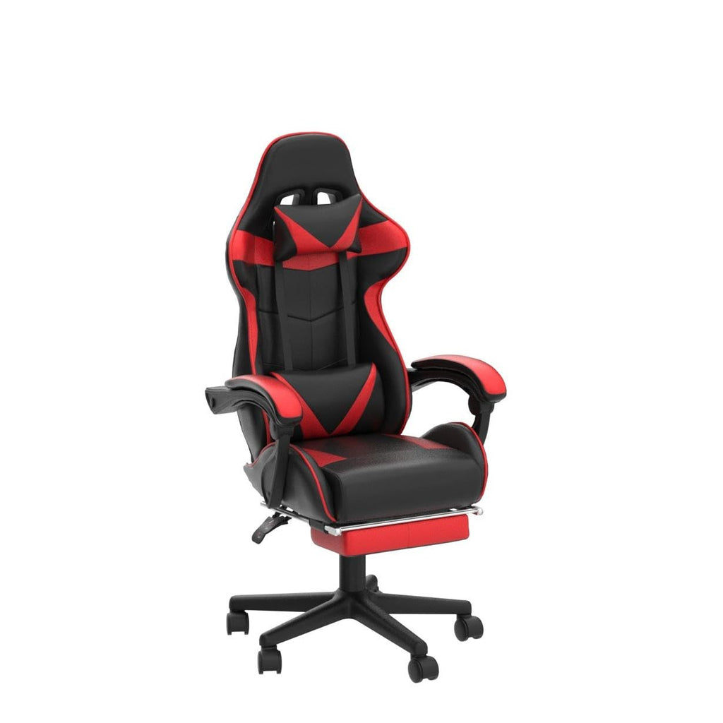 Silla gamer Soontrans con masajeador, reposapiés y reposacabezas, ergonómica, cojín de masaje lumbar, transmisión en vivo de YouTube y PlayStation (azul) 
