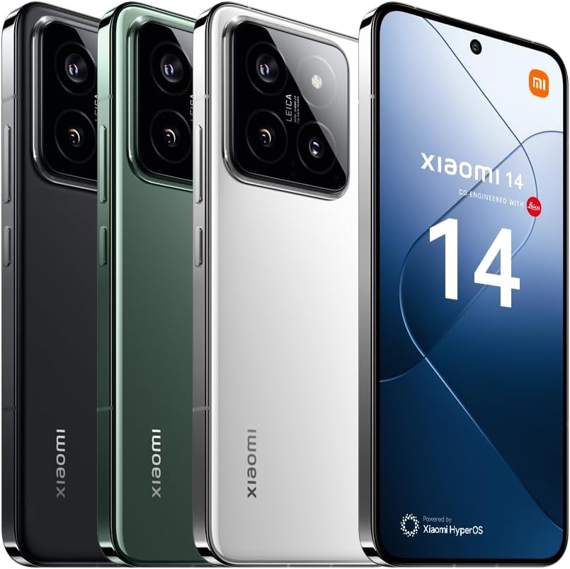 XIAOMI 14 – Smartphone de 12+512 GB, Lentes Leica Summilux, Snapdragon 8 Gen 3, Pantalla AMOLED 6.36'' 120Hz, HyperCharge 90W, Blanco (Versión ES)