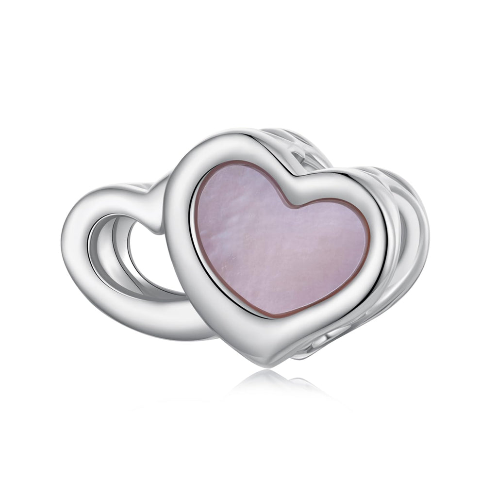 NINGAN Colgante Charms de plata esterlina 925 "I Love You colgante en forma de corazón de zircon brillante adecuado para pulseras de mujer collar regalo de San Valentín