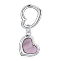 NINGAN Colgante Charms de plata esterlina 925 "I Love You colgante en forma de corazón de zircon brillante adecuado para pulseras de mujer collar regalo de San Valentín