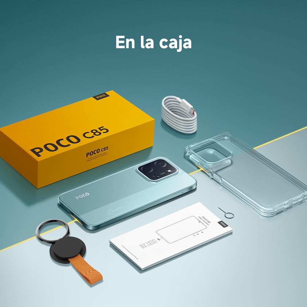 XIAOMI POCO C85 - Smartphone de 8+256GB, Cámara Dual de 50MP con AI, Pantalla inmersiva de 6,9”, Potente procesador Octa-Core, Carga rápida de 33W, 6000mAh, Cargador no Incluido, Verde (Versión ES)