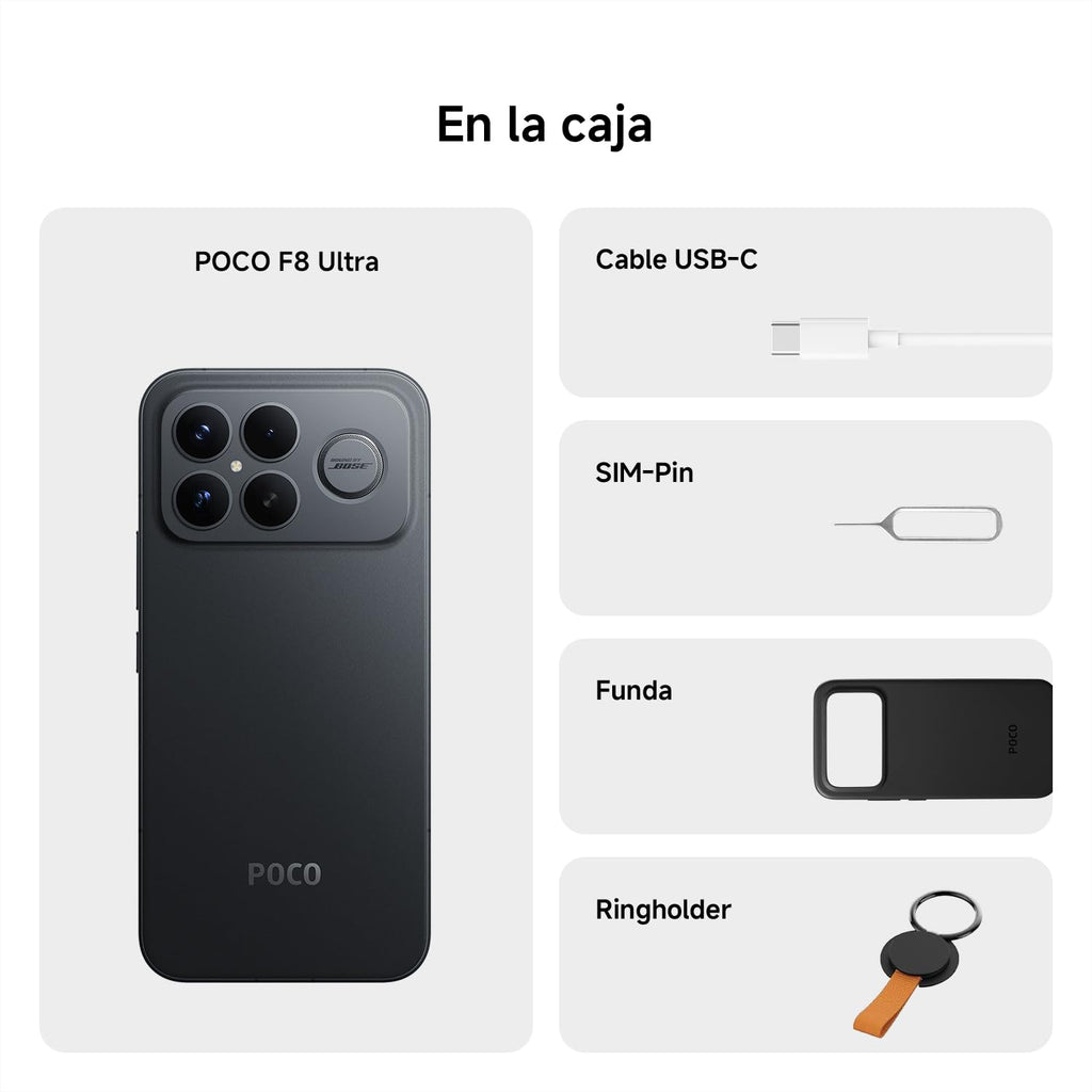 XIAOMI POCO F8 Ultra Smartphone 16+512GB, 6.85" 120Hz AMOLED Display, Snapdragon 8 Elite Gen 5, Hypercharge 100W Charging and 50W Wireless, Charger Not Included, Denim Blue (ES Version)