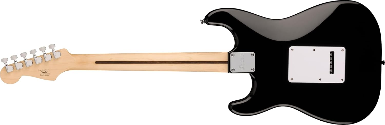 Squier by Fender Sonic Stratocaster Pack de Guitarra Eléctrica, Diapasón de Arce, Negro, Funda, Amplificador Squier Frontman 10G - 230V EU, Incluye cursos virtuales gratuitos en Fender Play
