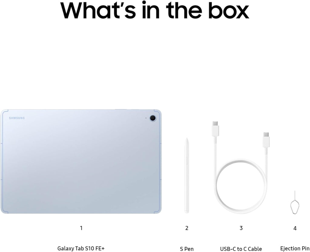 SAMSUNG Galaxy Tab S10 FE+ 13.1” 256GB WiFi Android Tablet, Large Display, Long Battery Life, Exynos 1580 Processor, IP68, Water-Resistant, 90 Hz Refresh, S Pen for Note-Taking, US Version, Blue