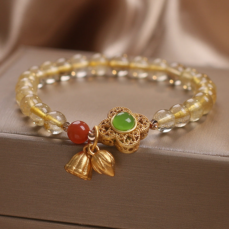 Citrine Lotus Bracelet