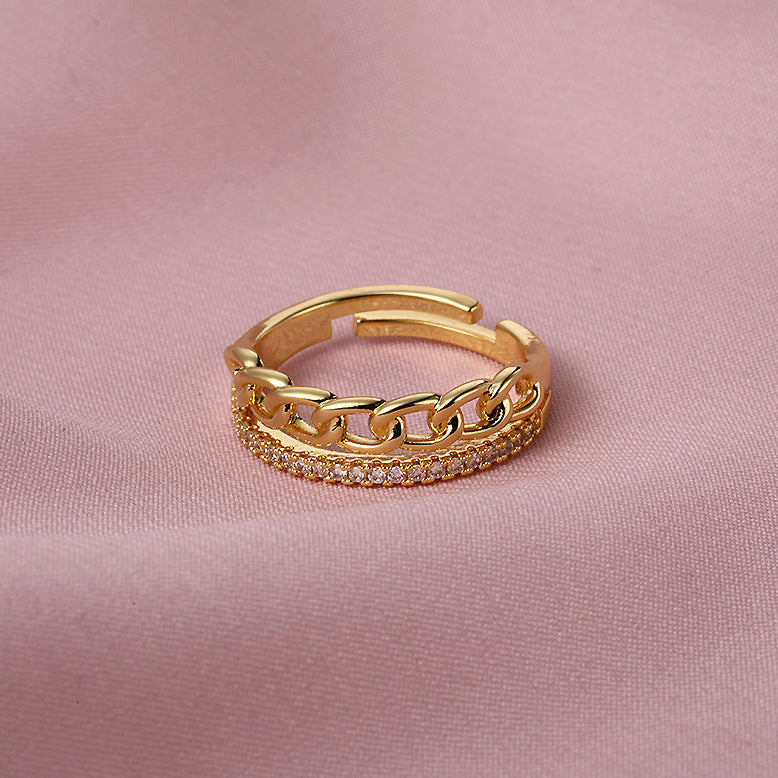 Anel Corrente com Zircónia