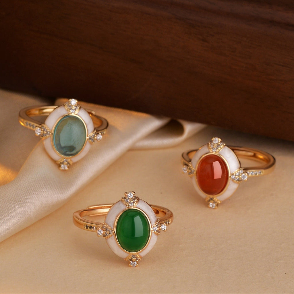 Anillo ovalado retro