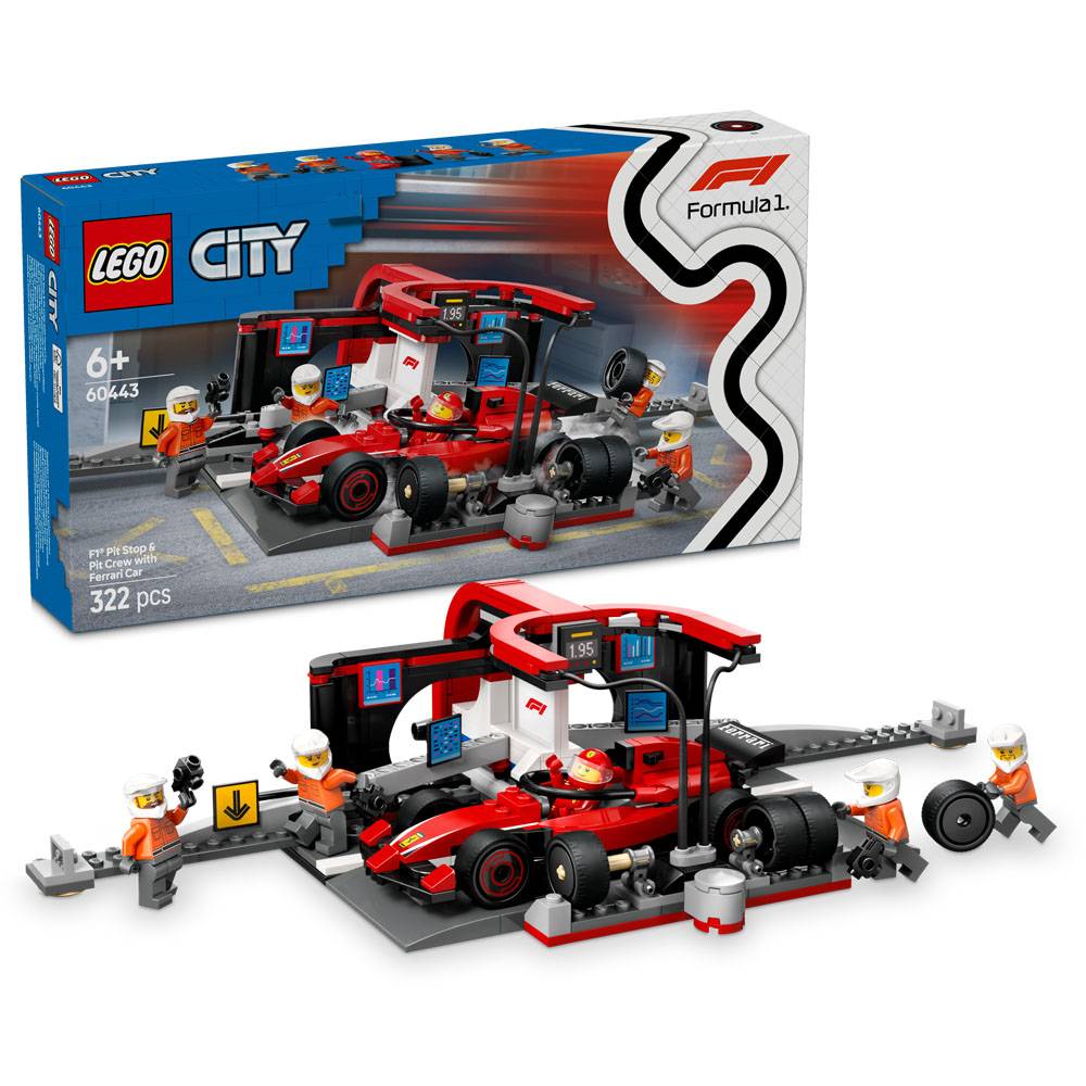 LEGO City: Equipo de Boxeo F1® y Boxeo con Ferrari | A partir de 6 años | 322 piezas | Artículo 60443