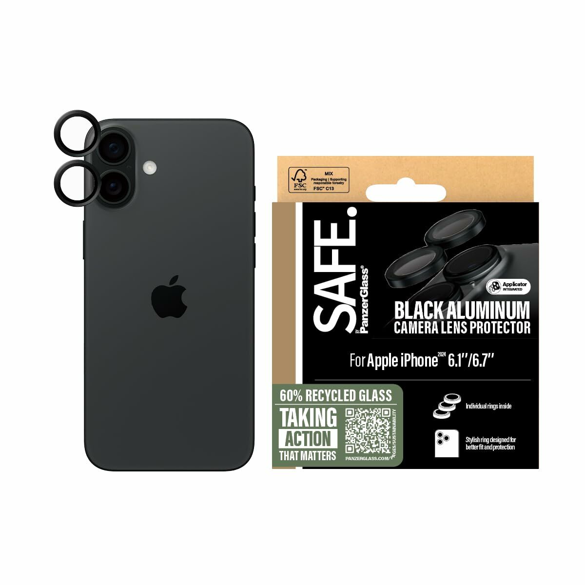 PanzerGlass screen protector for iPhone 16-16+