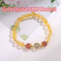Natural Citrine and Rutilated Quartz Bracelet