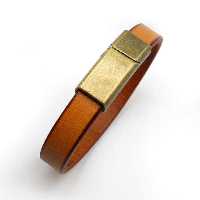 Leather and Stainless Steel Bracelet