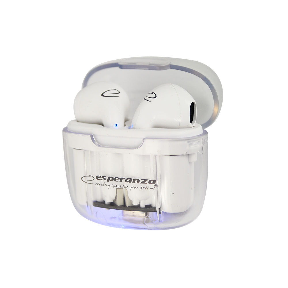 Auriculares Bluetooth TWS Earphones Esperanza Brancos EH237W