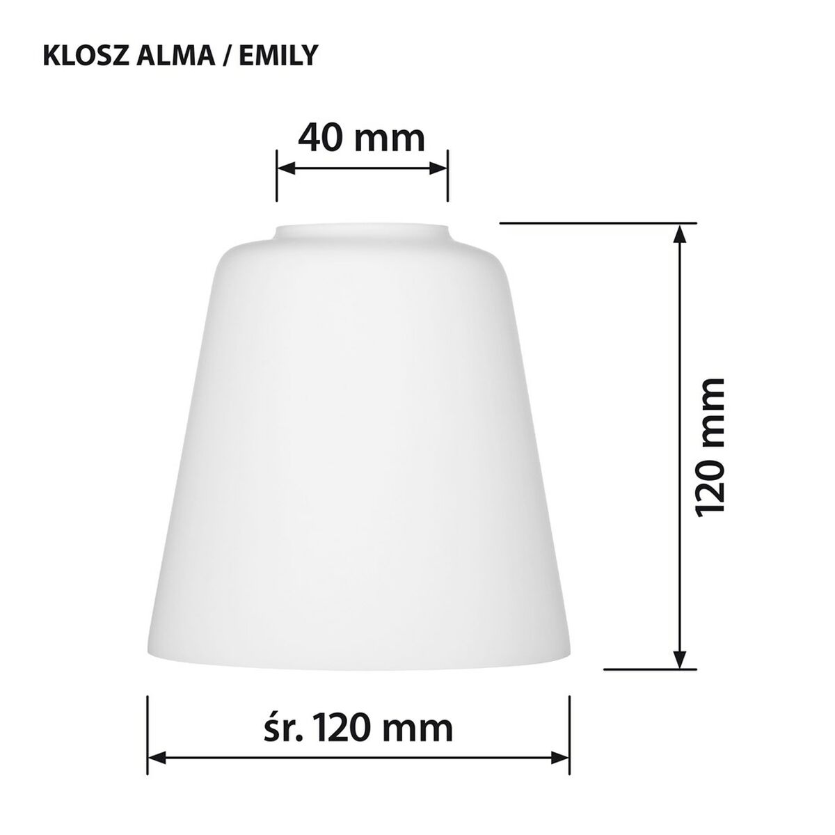 Abajur Activejet klosz ALMA Branco Vidro 12 cm