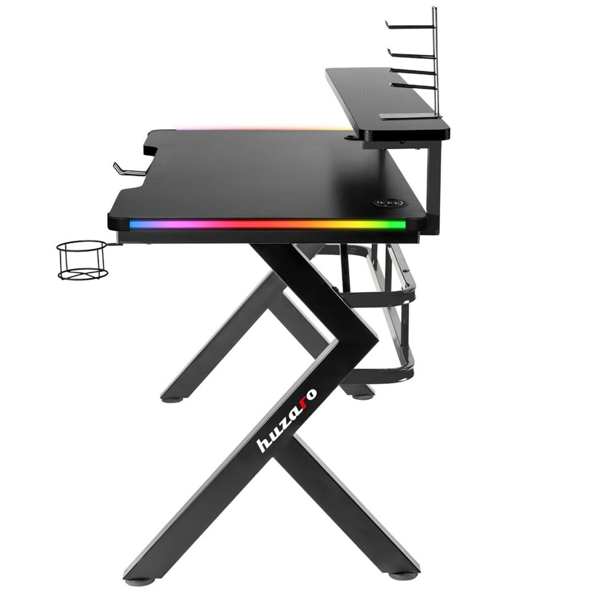 Huzaro HZ-Hero 5.0 RGB Gaming Desk, Black Carbon Fiber Steel, 116 x 69.5 x 59 cm