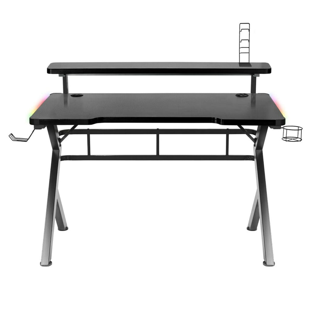 Huzaro HZ-Hero 5.0 RGB Gaming Desk, Black Carbon Fiber Steel, 116 x 69.5 x 59 cm