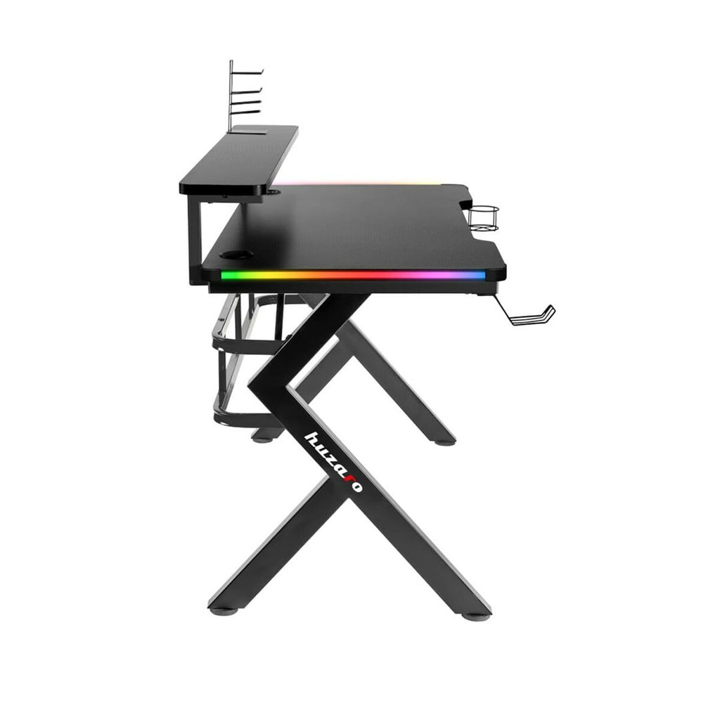 Huzaro HZ-Hero 5.0 RGB Gaming Desk, Black Carbon Fiber Steel, 116 x 69.5 x 59 cm