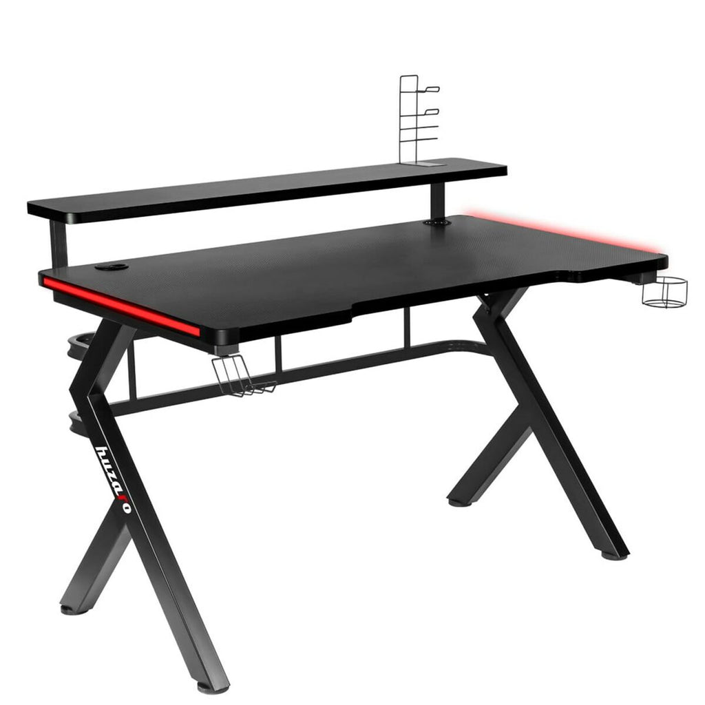 Huzaro HZ-Hero 5.0 RGB Gaming Desk, Black Carbon Fiber Steel, 116 x 69.5 x 59 cm