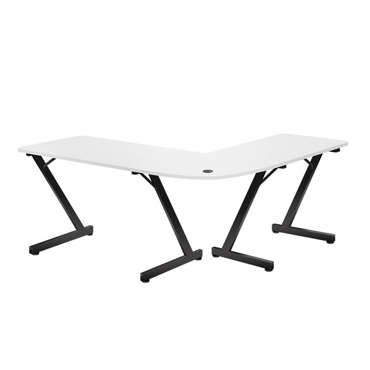 Huzaro HZ-Hero 7.0 Gaming Desk, White/Black, Carbon Fiber, 154 x 72.5 x 117 cm