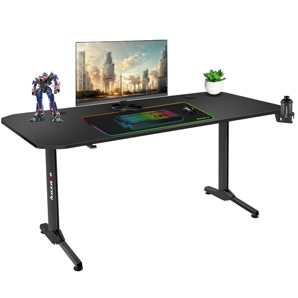 Huzaro HZ-Hero 4.7 Gaming Desk, Black MDF Wood, 160 x 75 cm
