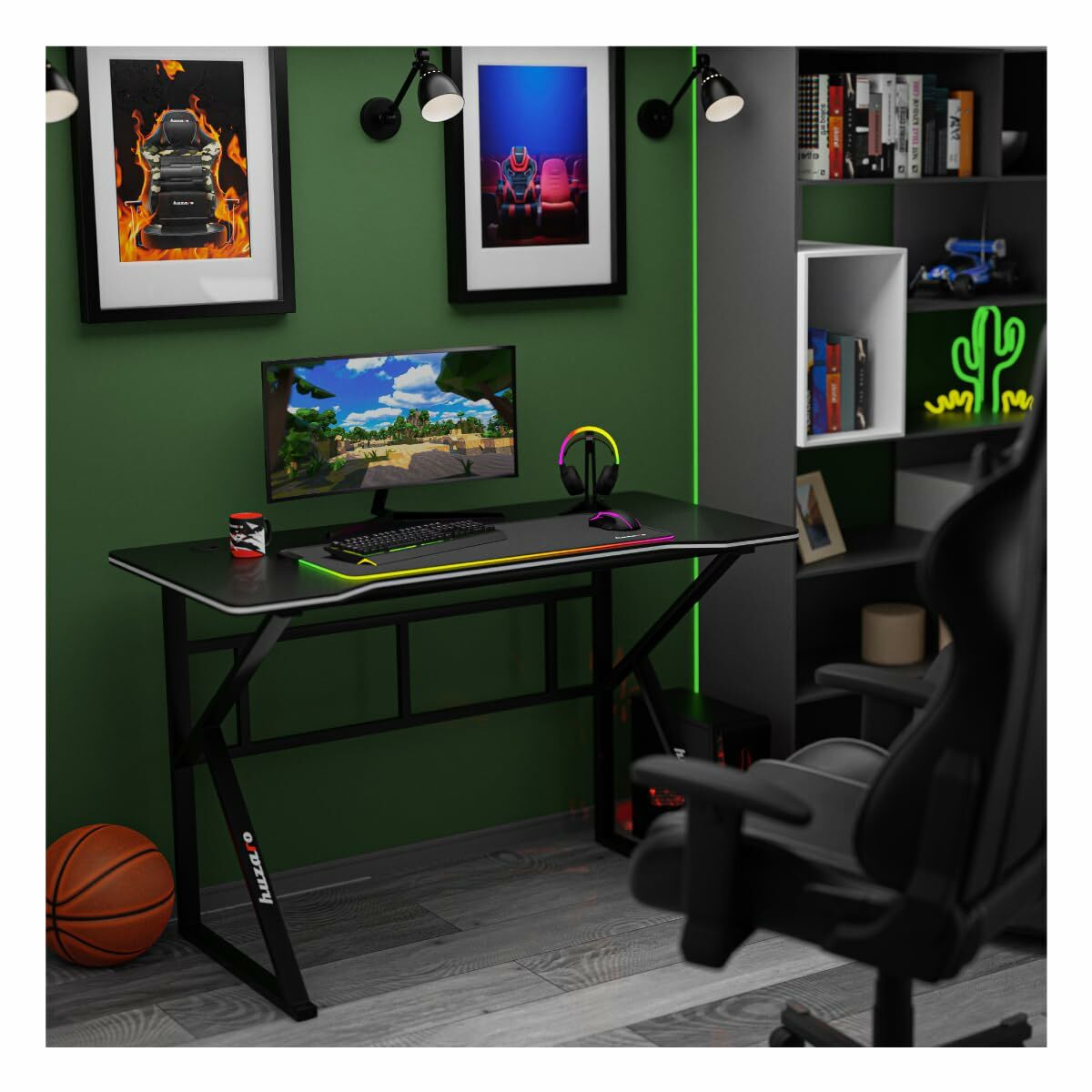Huzaro HZ-Hero 1.6 Black Gaming Desk 120 x 75 x 60 cm