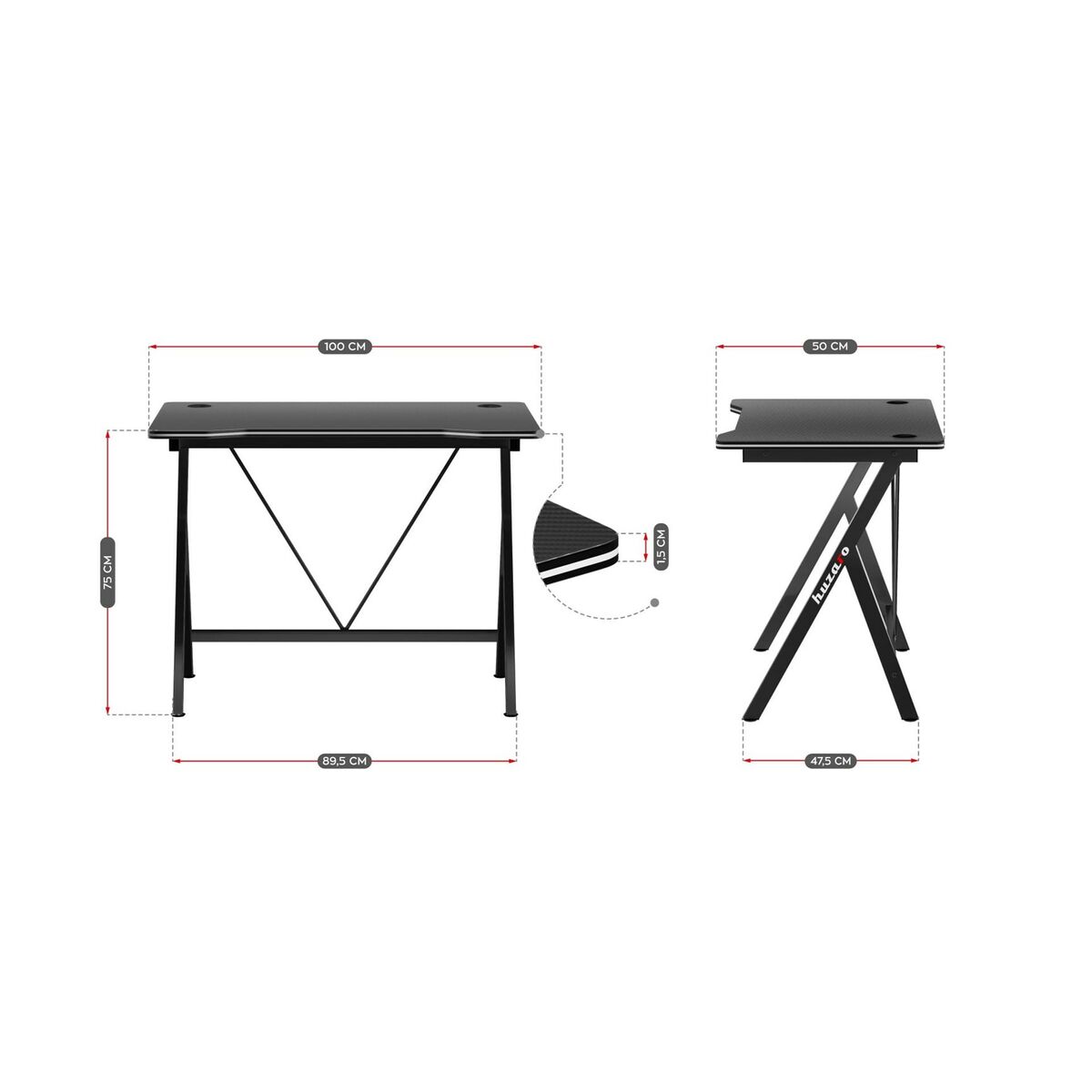 Huzaro HZ-Hero 1.4 Black Gaming Desk