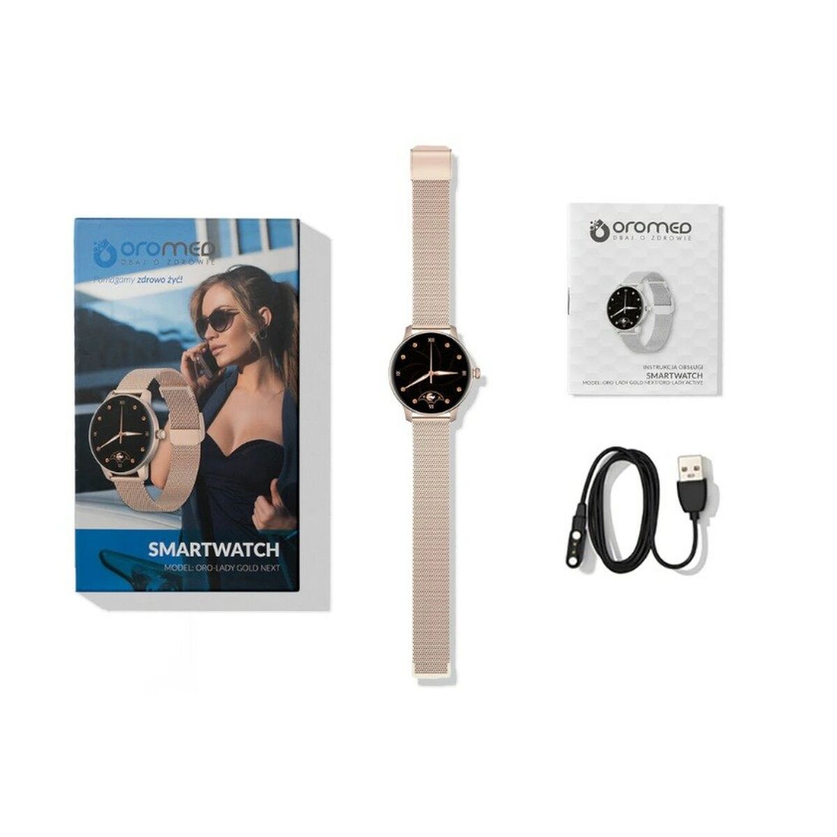 Smartwatch Oromed LADY GOLD NEXT Dourado Sim 1,09"