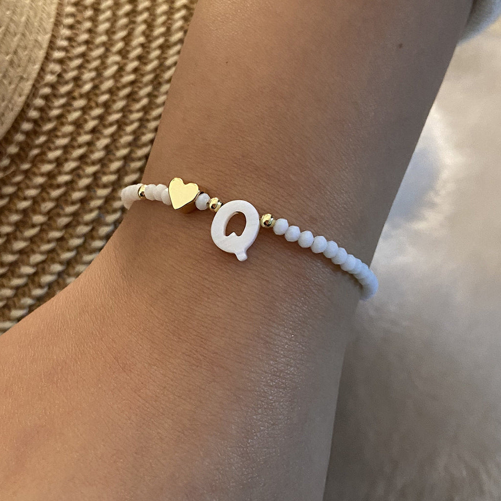 Bracelet with Letter and Heart