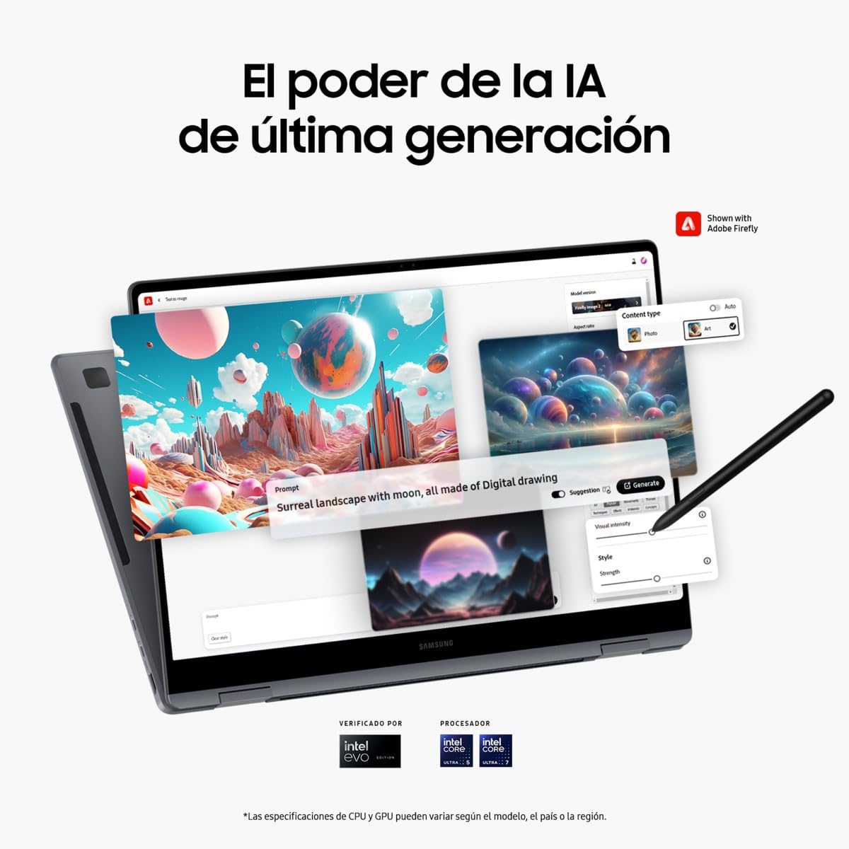 Samsung Galaxy Book4 Pro 360, Convertible Laptop 16" HDR, Touch and S Pen, Intel Core Ultra 7-155H, 16GB RAM, 1TB SSD, Intel ARC Graphics, Windows 11 Home, Grey, Spanish QWERTY Keyboard