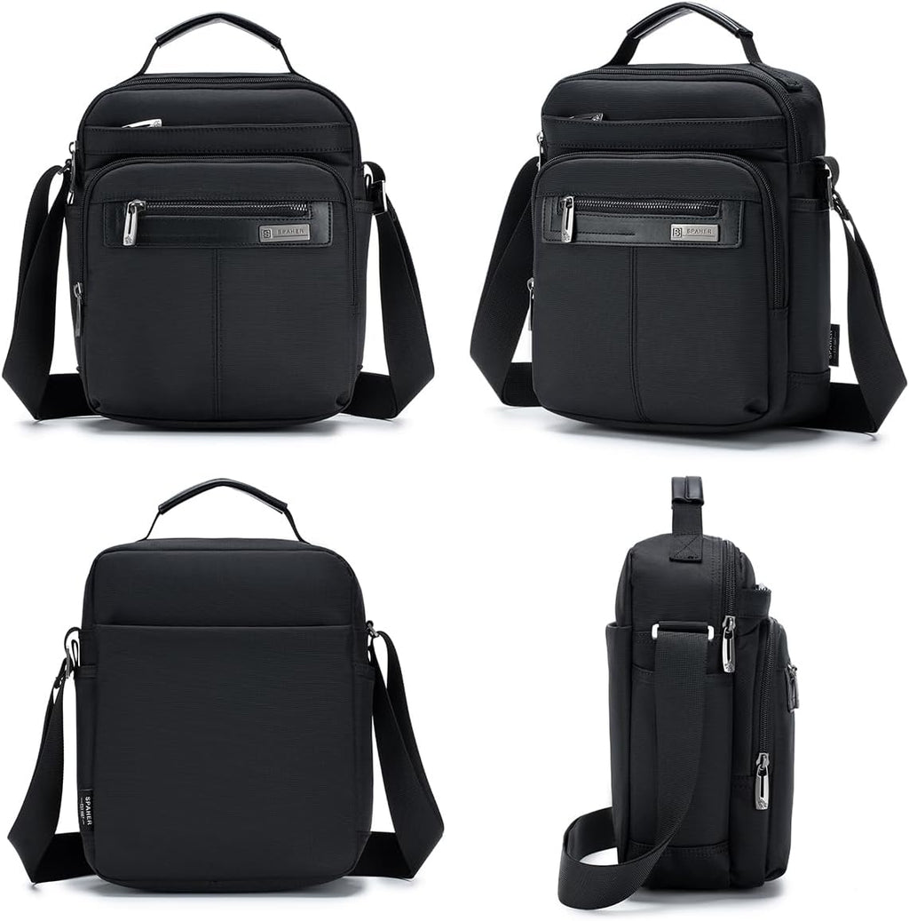 SPAHER - Mala para homem, mala de mão, tiracolo, bolsa de ombro, para homem, bolsa de peito, bolsa de ombro, Ipad mensageiro, bolsa de negócios, porta-talheres crossbody presente