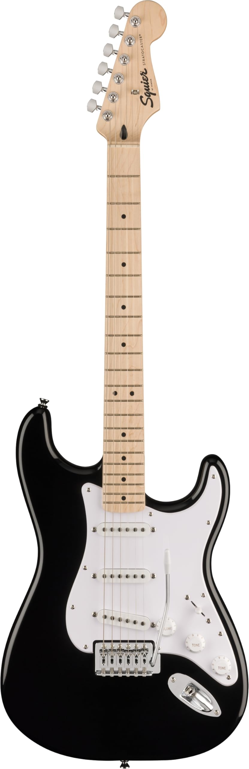 Squier by Fender Sonic Stratocaster Pack de Guitarra Eléctrica, Diapasón de Arce, Negro, Funda, Amplificador Squier Frontman 10G - 230V EU, Incluye cursos virtuales gratuitos en Fender Play