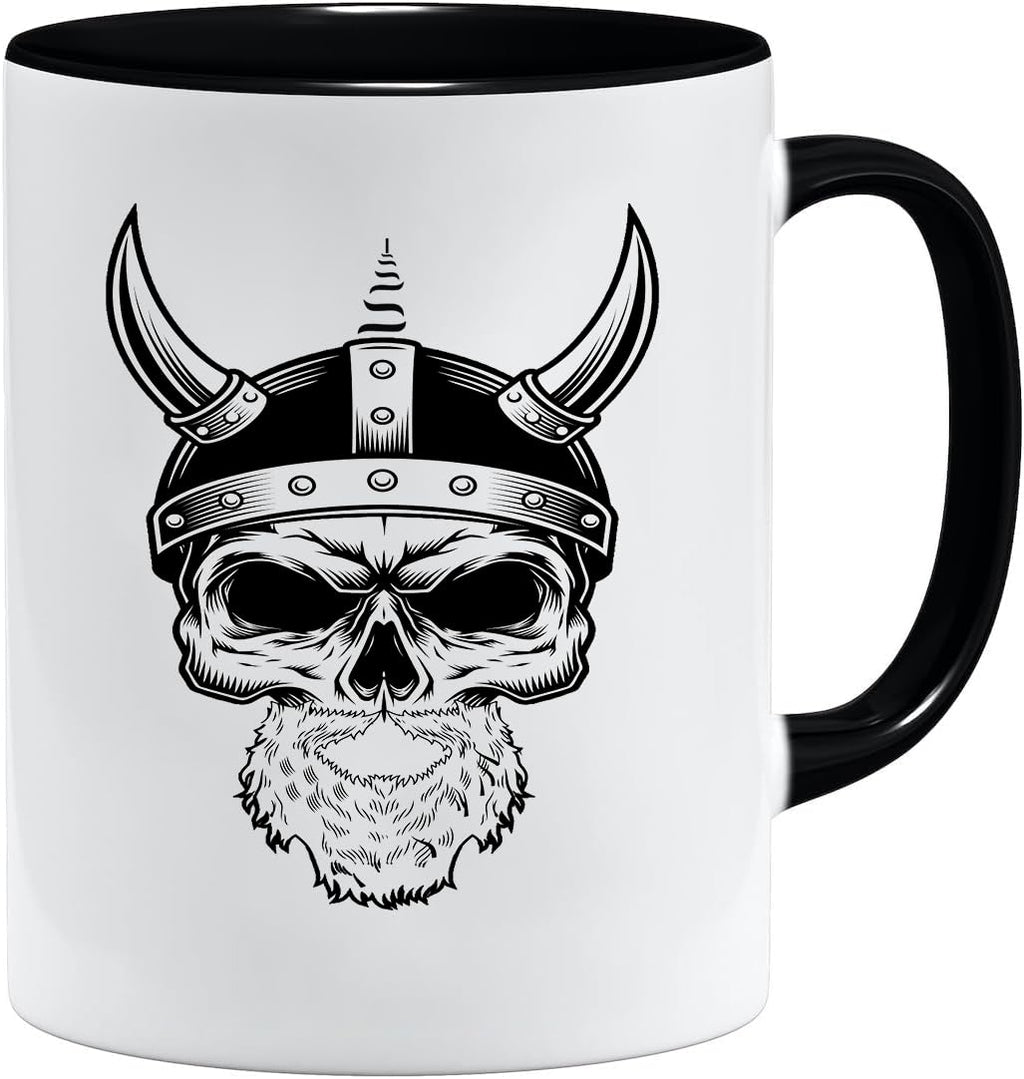 Jungle Mug Caneca Viking nórdica | Caneca de presente para homens idosos, pai, avô, caneca de café, design viking, design de caveira e martelo de Thors (VIKING022)