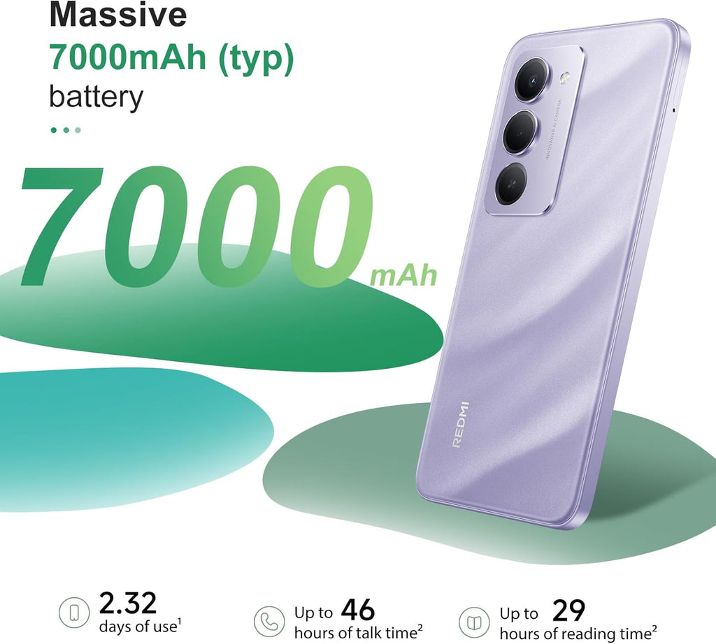 XIAOMI Redmi 15 4G 8+256GB Smartphone – Batería 7000mAh | Pantalla 6.9" FHD+ 120Hz | Snapdragon 685 | Cámara Dual 50MP | Carga Rápida 33W | Diseño Quad-Curve (Púrpura, con Funda)