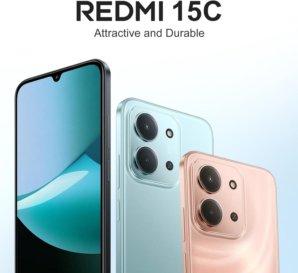 XIAOMI Redmi 15C Smartphone 4+256GB Pantalla de 6.9" 120Hz cámara IA de 50MP batería de 6000mAh Carga rápida de 33W procesador Octa-Core Negro(con Funda)