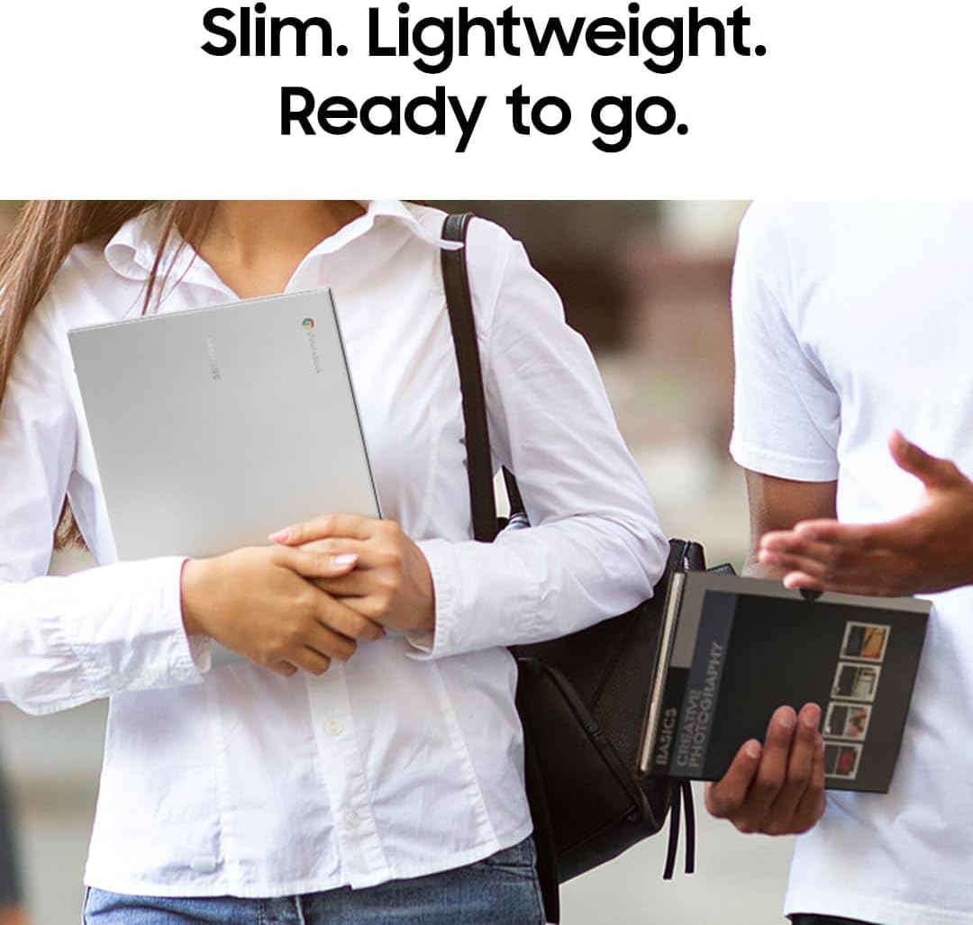 Samsung 14" Galaxy Chromebook Go Laptop PC Computer, Intel Celeron N4500 Processor, 4GB RAM, 64GB Storage, ChromeOS, XE340XDA-KA2US, Student Laptop, Silver