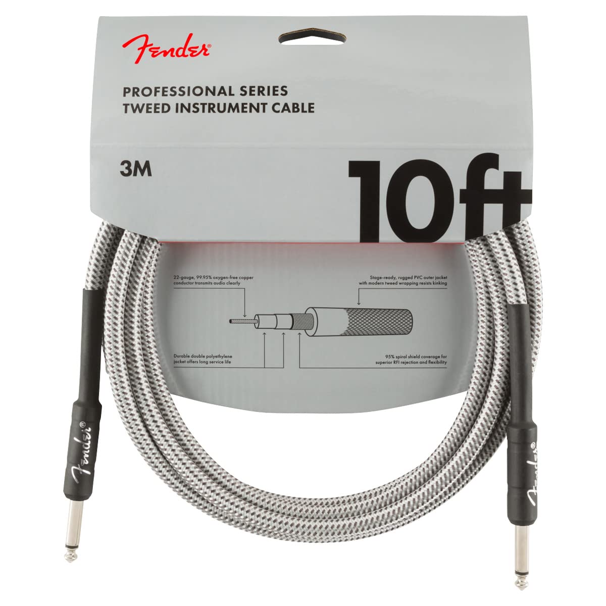 Fender PRO 10 ANGL INST CABLE BLK