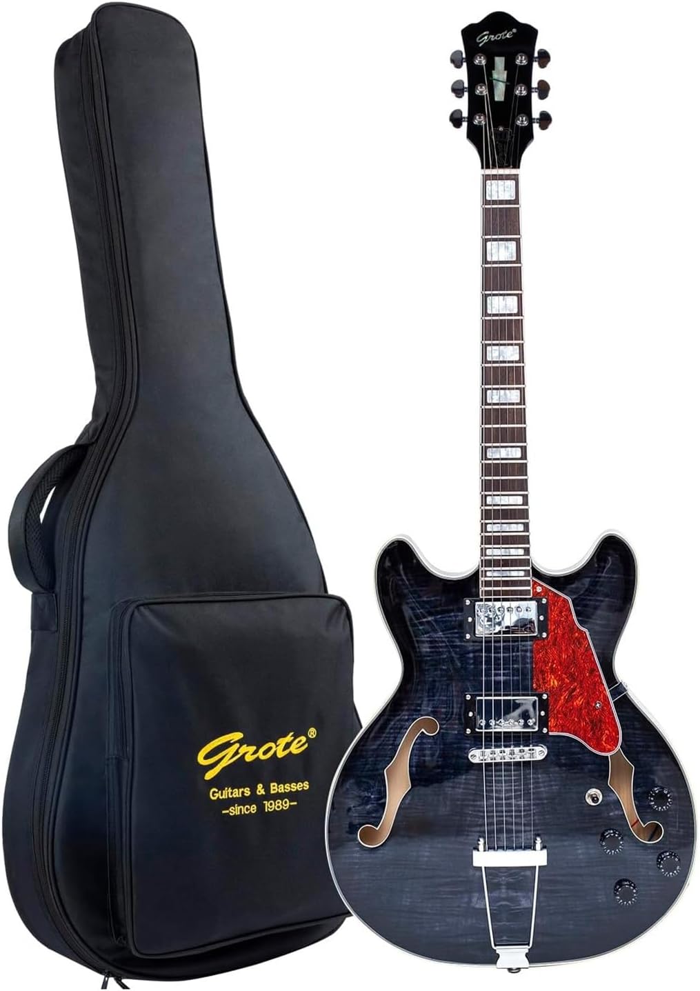 Kits de guitarra elétrica guitarra elétrica de jazz de corpo semi oco instrumento profissional