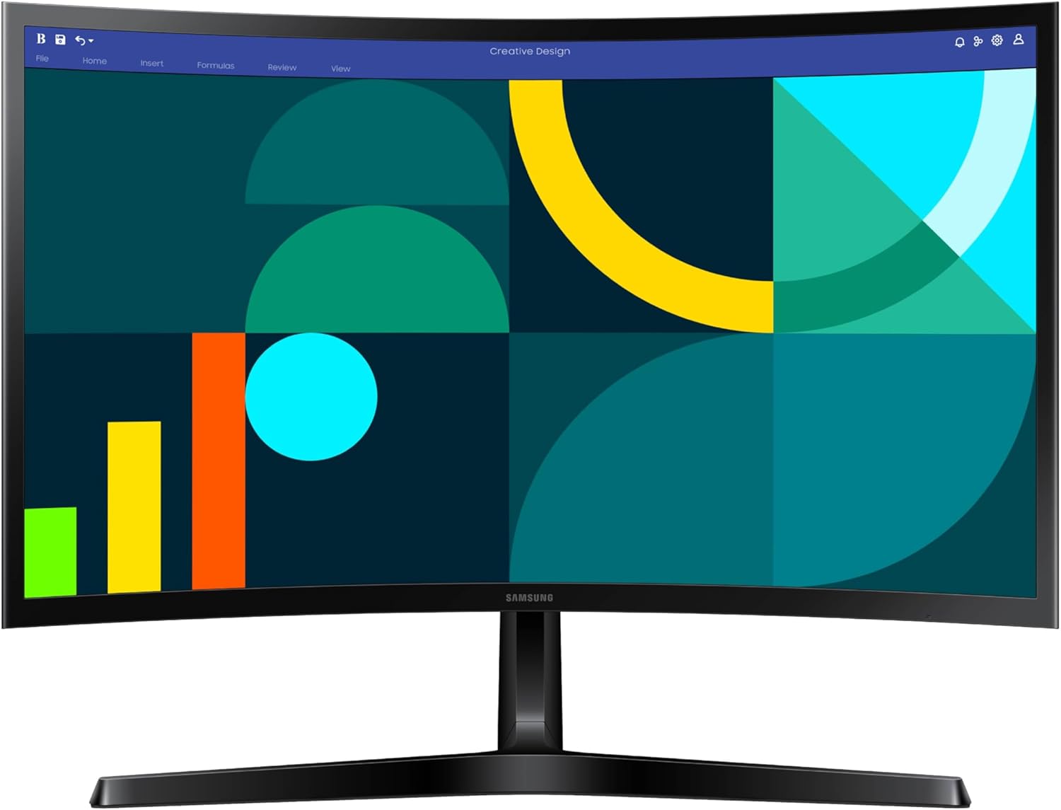 SAMSUNG 24" Essential S3 (S36GD) Series FHD 1800R Curved Computer Monitor, 100Hz, Game Mode, Advanced Eye Comfort, HDMI and D-sub Ports, LS24D366GANXZA