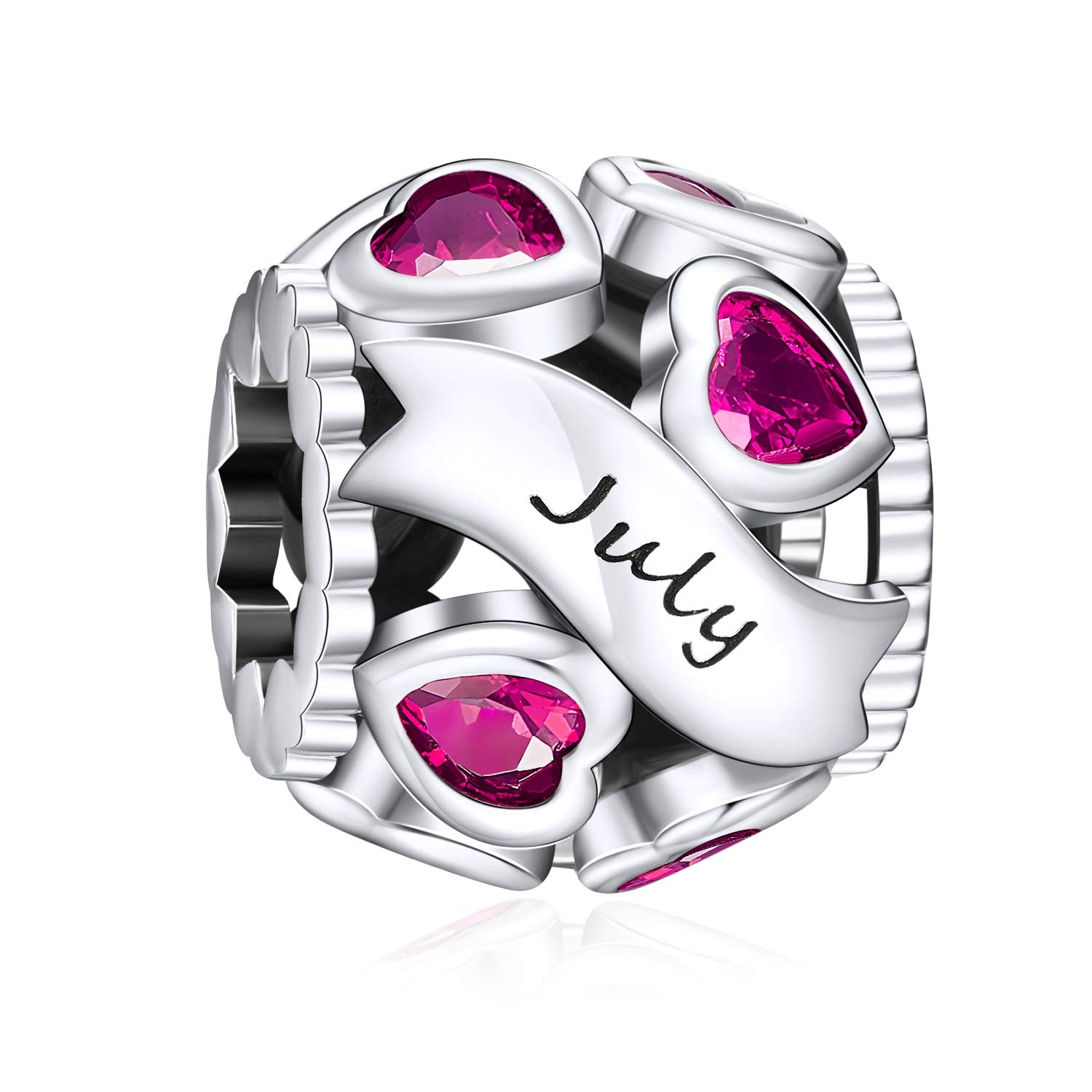 NINGAN Missangas de prata de lei 925 com pedra natal para pulseiras e colares com zircónia cúbica 5A, aniversário, dia da mãe, presentes de joalharia para mulheres e meninas