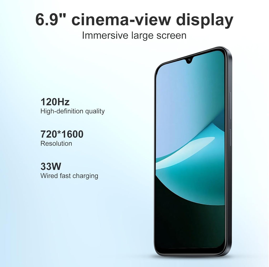 XIAOMI Redmi 15C Smartphone 4+256GB Pantalla de 6.9" 120Hz cámara IA de 50MP batería de 6000mAh Carga rápida de 33W procesador Octa-Core Negro(con Funda)